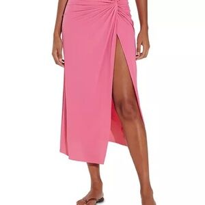NWT Vix PaulaHermanny Solid Karen Cover Up Skirt in Pink. Light, Soft, Cooling M